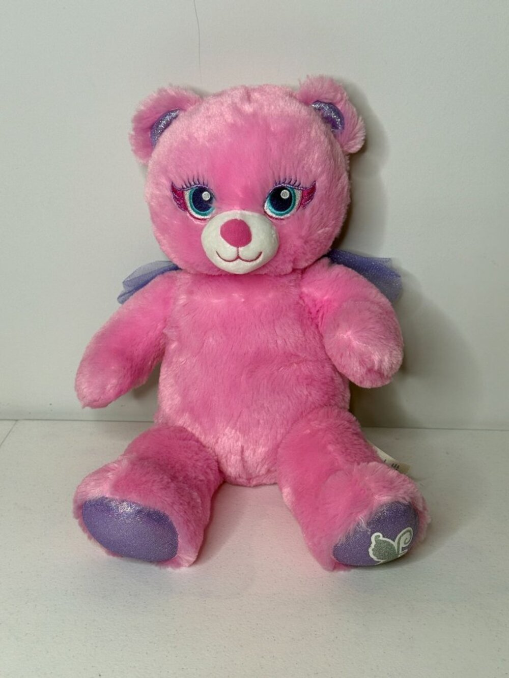 Build A Bear Pink Fairy Teddy Bear Plush Purple Wings Y2K Kawaii